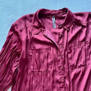 Anthropologie Silk Long Sleeve Buttondown